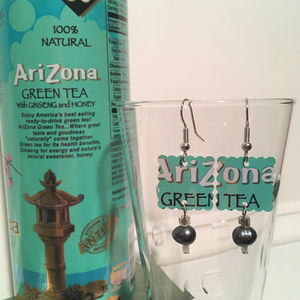 Arizona Green Tea Aluminum Can Earrings Handmade